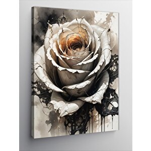 Kanvas Tablo Soyut Beyaz Gül 70x100 cm