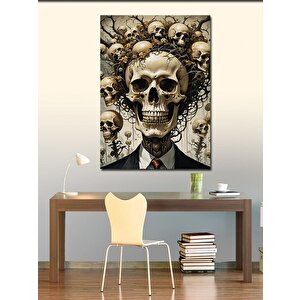 Kanvas Tablo Takım Elbiseli Kuru Kafa 100x140 cm