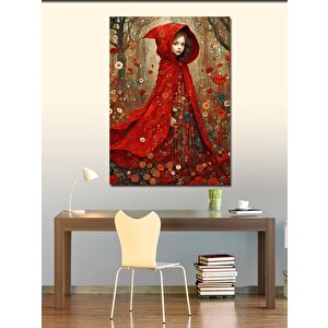 Kanvas Tablo Kırmızı Elbiseli Çocuk 70x100 cm
