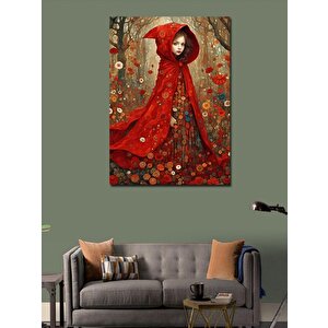 Kanvas Tablo Kırmızı Elbiseli Çocuk 70x100 cm
