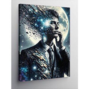 Kanvas Tablo Soyut Takım Elbiseli Adam 100x140 cm
