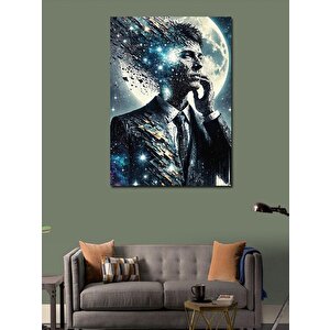 Kanvas Tablo Soyut Takım Elbiseli Adam 100x140 cm