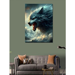 Kanvas Tablo Sinirli Kurt 70x100 cm