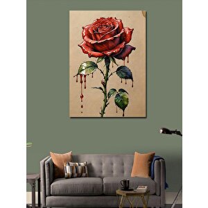 Kanvas Tablo Kırmızı Gül 100x140 cm