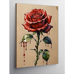 Kanvas Tablo Kırmızı Gül 70x100 cm