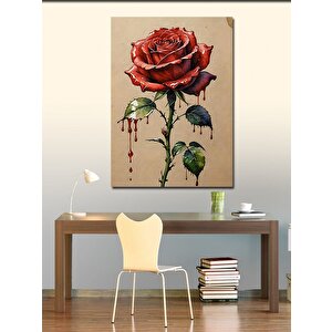 Kanvas Tablo Kırmızı Gül 70x100 cm