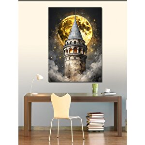 Kanvas Tablo Dolunay Ve Galata Kulesi