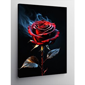Kanvas Tablo Kırmızı Gül Ve Duman 70x100 cm