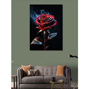 Kanvas Tablo Kırmızı Gül Ve Duman 70x100 cm