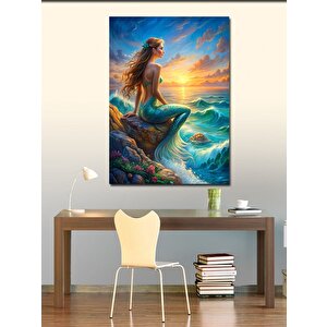 Kanvas Tablo Yeşil Deniz Kızı 100x140 cm