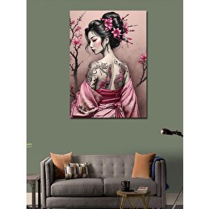 Kanvas Tablo Dövmeli Japon Kadın 70x100 cm