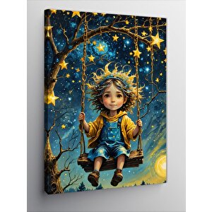 Kanvas Tablo Salıncakta Sallanan Çocuk 70x100 cm