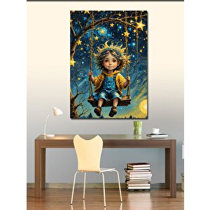 Kanvas Tablo Salıncakta Sallanan Çocuk 70x100 cm