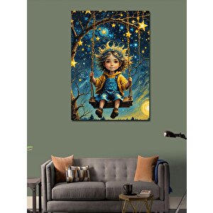 Kanvas Tablo Salıncakta Sallanan Çocuk 70x100 cm