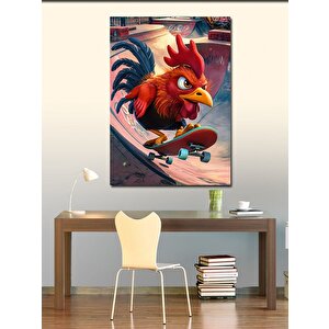 Kanvas Tablo Kaykay  Süren Horoz 100x140 cm