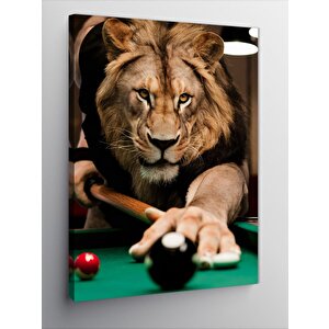 Kanvas Tablo Bilardo Oynayan Aslan