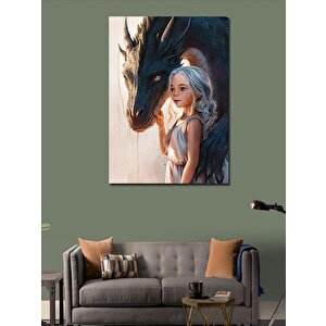 Kanvas Tablo Ejderha Ve Çocuk 100x140 cm