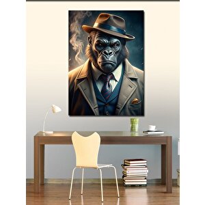 Kanvas Tablo Takım Elbiseli Goril 70x100 cm