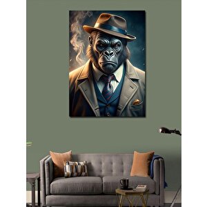 Kanvas Tablo Takım Elbiseli Goril 70x100 cm