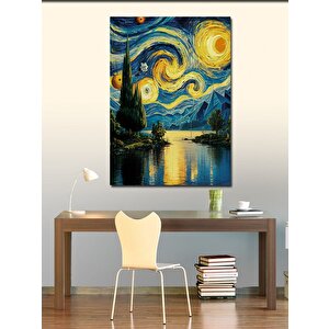 Kanvas Tablo Van Gogh Tarzı Göl Manzarası