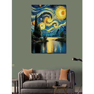 Kanvas Tablo Van Gogh Tarzı Göl Manzarası