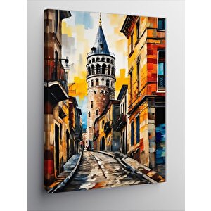 Kanvas Tablo Yağlıboya Galata Kulesi 100x140 cm