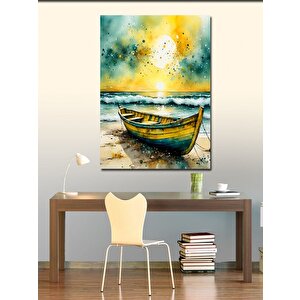 Kanvas Tablo Sahil Kenarındaki Kayık 100x140 cm