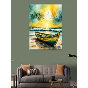 Kanvas Tablo Sahil Kenarındaki Kayık 100x140 cm