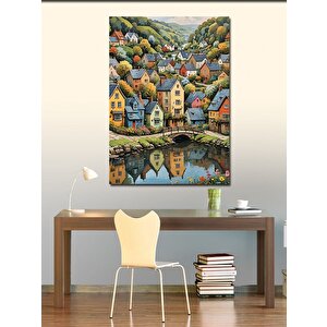 Kanvas Tablo Renkli Kasaba 70x100 cm