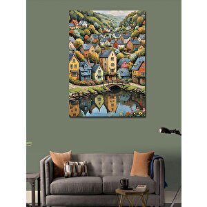 Kanvas Tablo Renkli Kasaba 70x100 cm