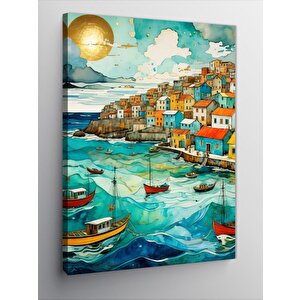 Kanvas Tablo Sahil Kasabası 70x100 cm