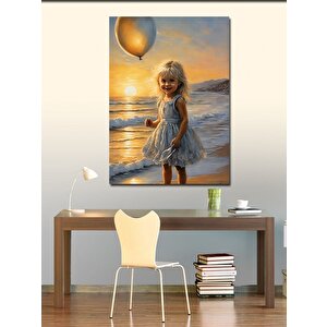 Kanvas Tablo Sahildeki Balonlu Çocuk 100x140 cm