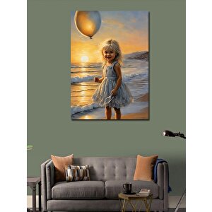 Kanvas Tablo Sahildeki Balonlu Çocuk 100x140 cm