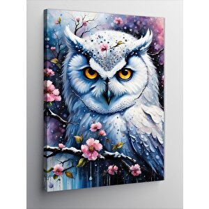 Kanvas Tablo Beyaz Baykuş 70x100 cm