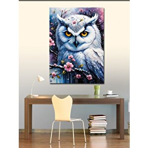 Kanvas Tablo Beyaz Baykuş 70x100 cm