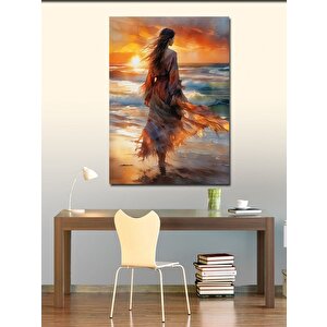 Kanvas Tablo Sahil Kenarındaki Kadın 100x140 cm