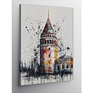 Kanvas Tablo Soyut Galata Kulesi