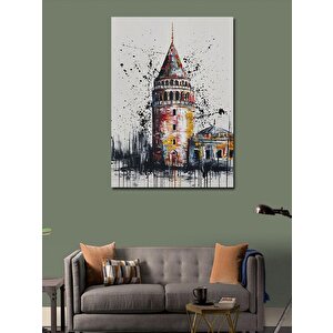 Kanvas Tablo Soyut Galata Kulesi