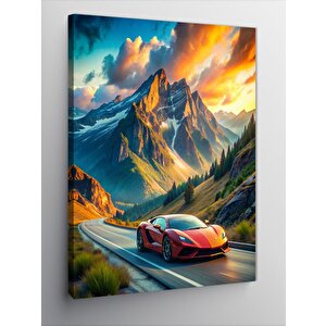 Kanvas Tablo Kırmızı Spor Araba 70x100 cm