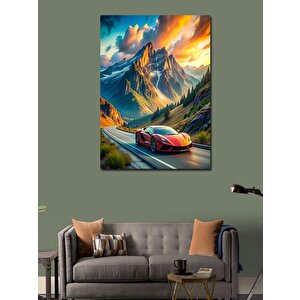 Kanvas Tablo Kırmızı Spor Araba 70x100 cm