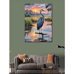 Kanvas Tablo Göldeki Leylek 100x140 cm