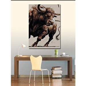 Kanvas Tablo Boynuzlu Boğa 70x100 cm