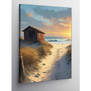Kanvas Tablo Sahil Ve Tiny House 70x100 cm