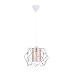 Uzay (CAMLI) Modern Beyaz Avize - 24 cm Genişlik, 70 cm Yükseklik, Tek Sarkıt