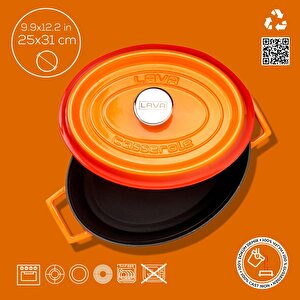 Lava Döküm Oval Tencere. Trendy Serisi Ölçü 25x31cm.