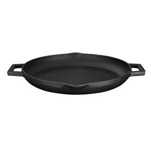 Döküm Yuvarlak Kızartma Tavası Döküm Demir Yekpare Çift Kulplu Çap(ø)26cm.