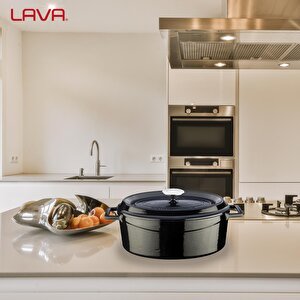 Lava Döküm Oval Tencere. Trendy Serisi Ölçü 25x31cm.