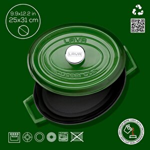 Lava Döküm Oval Tencere. Trendy Serisi Ölçü 25x31cm.