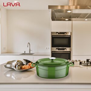 Lava Döküm Oval Tencere. Trendy Serisi Ölçü 25x31cm.
