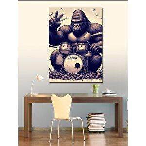 Kanvas Tablo Bateri Çalan Goril 70x100 cm